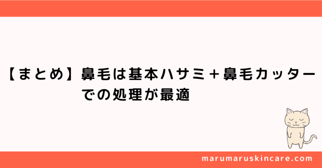 【まとめ】鼻毛は基本ハサミ＋鼻毛カッターでの処理が最適