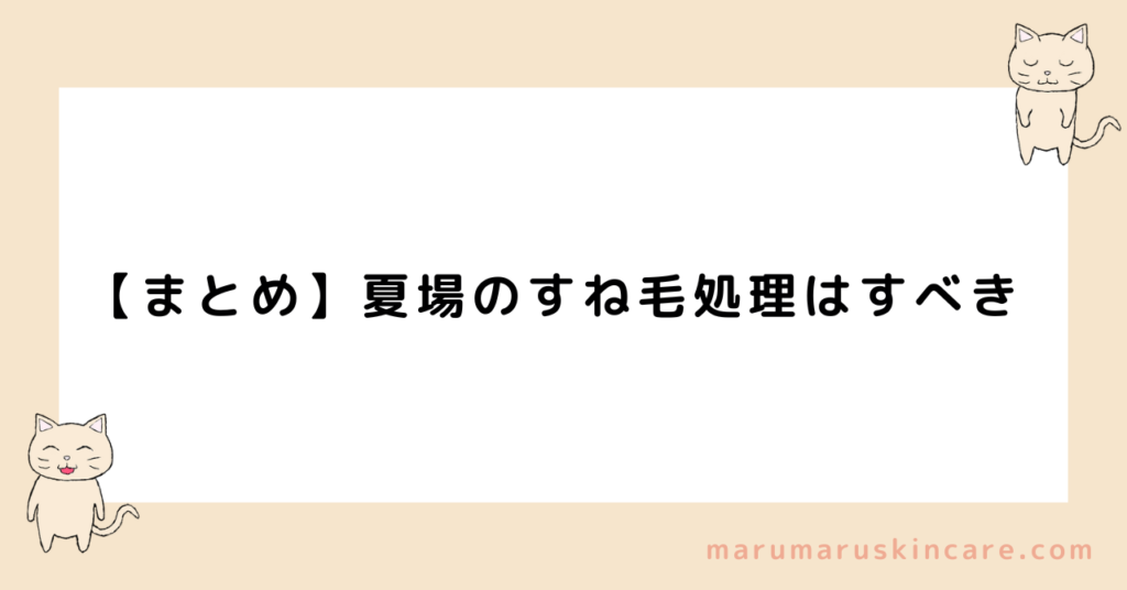 【まとめ】夏場のすね毛処理はすべき